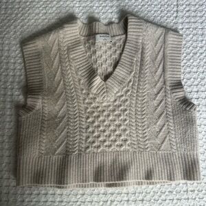 Babaton Cream Cable Knit Sweater Vest